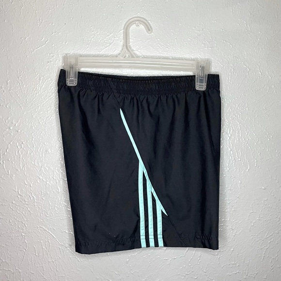 Adidas 3 Stripes Athletic Shorts in Mint & Navy - Picture 4 of 5